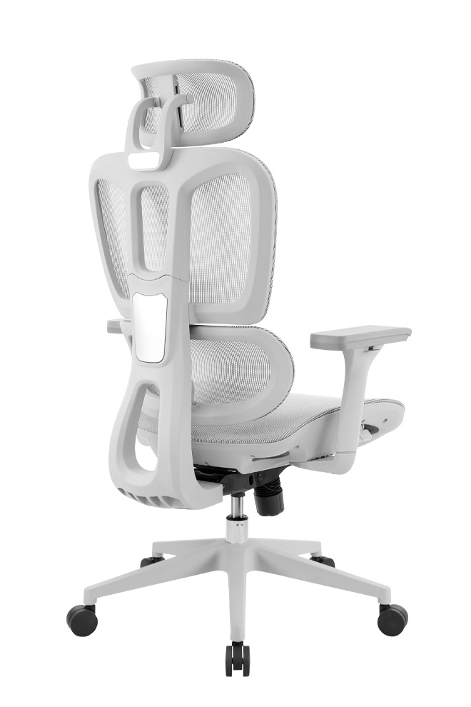 BH01SG-G 班赫主管網椅灰框 - 後側面135 度視角