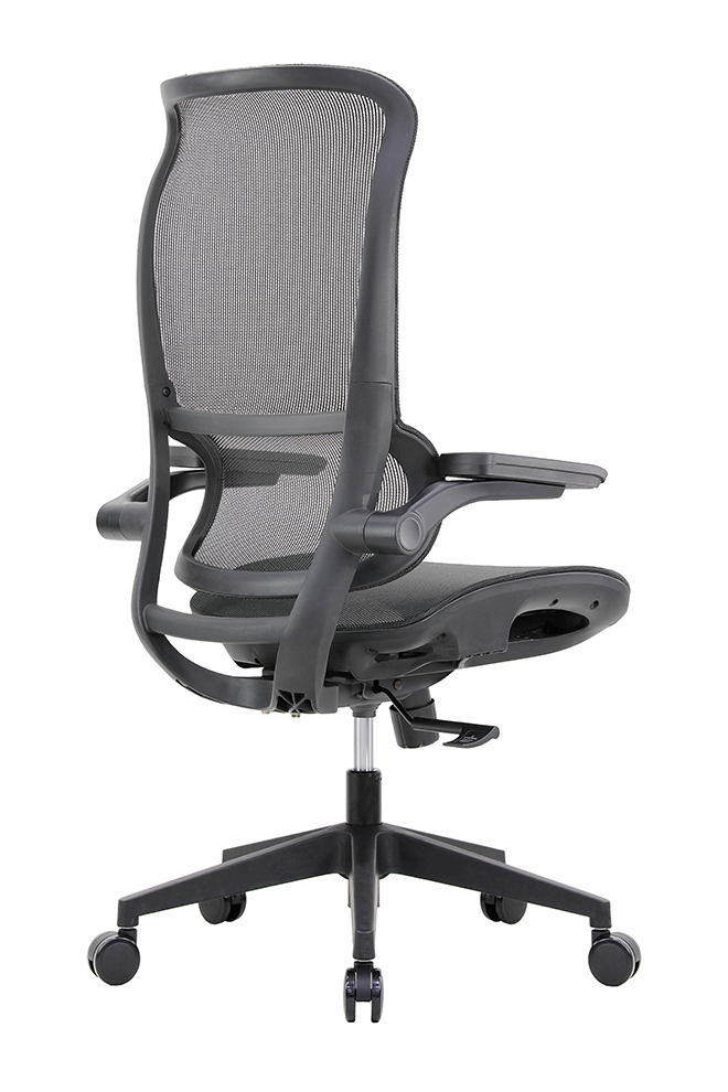 LY01SG 拉菲折疊手高背全網椅 - 後側面135 度視角