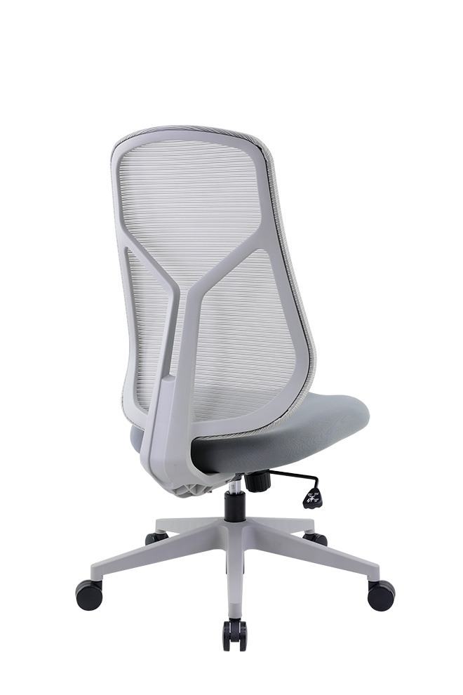 NO03STG-G 尼歐低背網椅灰框 - 後側面135 度視角