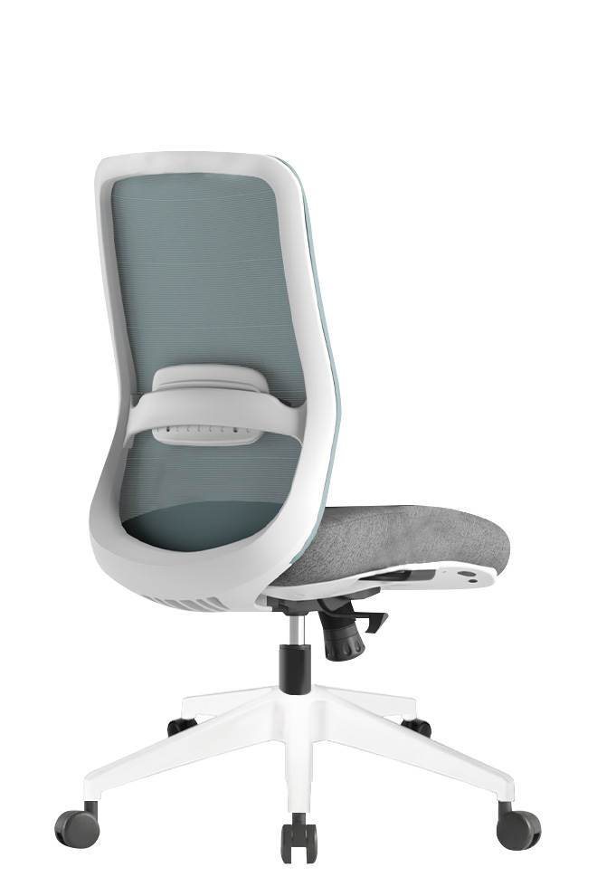 NQ03SG-W 妮可網椅白框 - 後側面135 度視角