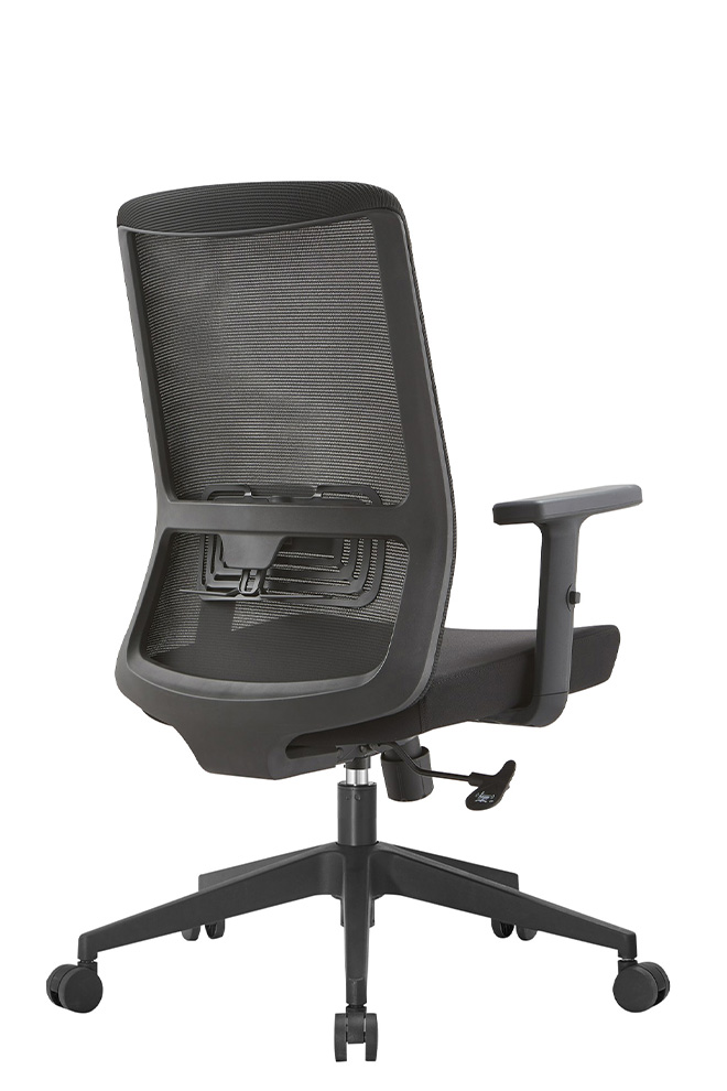 RZ02STG 雷傑扶手網椅 - 後側面135 度視角