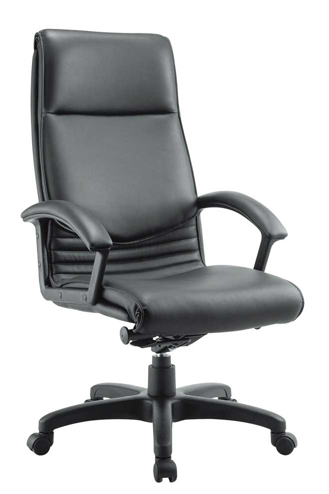HC01KV荷西高背黑透氣皮椅