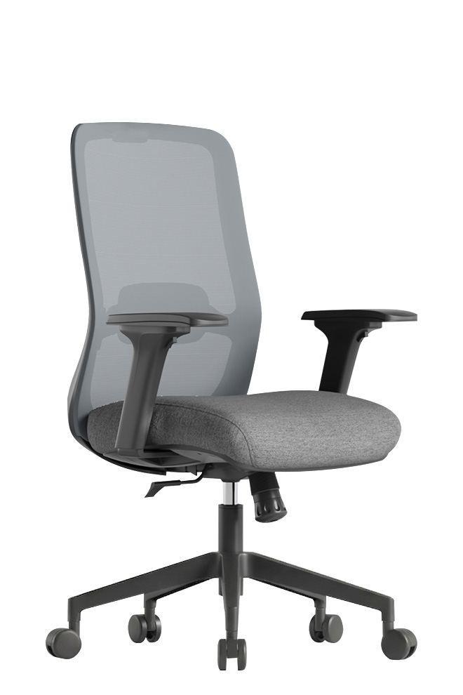 NQ02SG 妮可扶手網椅 - 側面 45 度視角