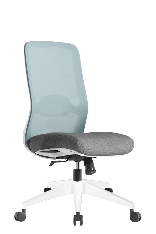 NQ03SG-W 妮可網椅白框 - 側面 45 度視角