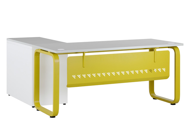 海格爾主管桌含桌下擋板+側桌