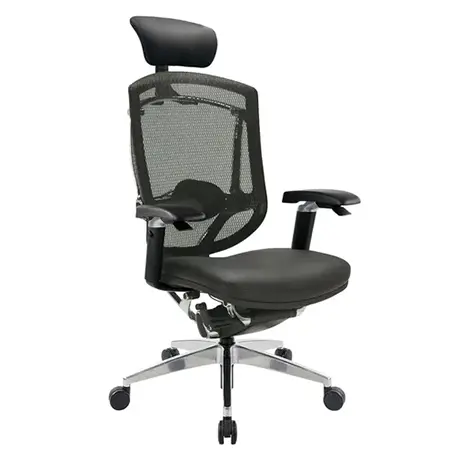 AM01SGCA 雅蒙高背牛皮線控網椅