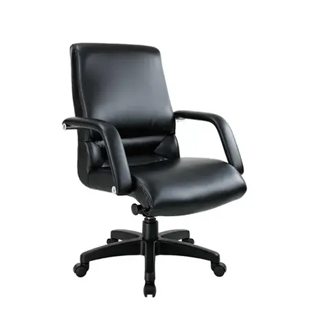 惠普中背黑透氣皮椅