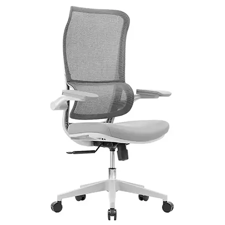 拉菲折疊手高背網椅灰框