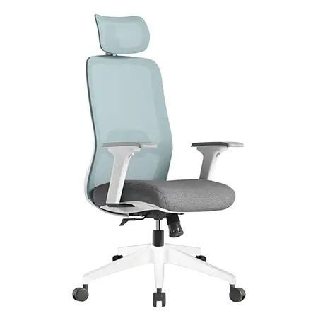 妮可高背網椅白框