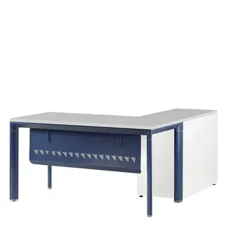 海德夫主管桌含桌下擋板+側桌